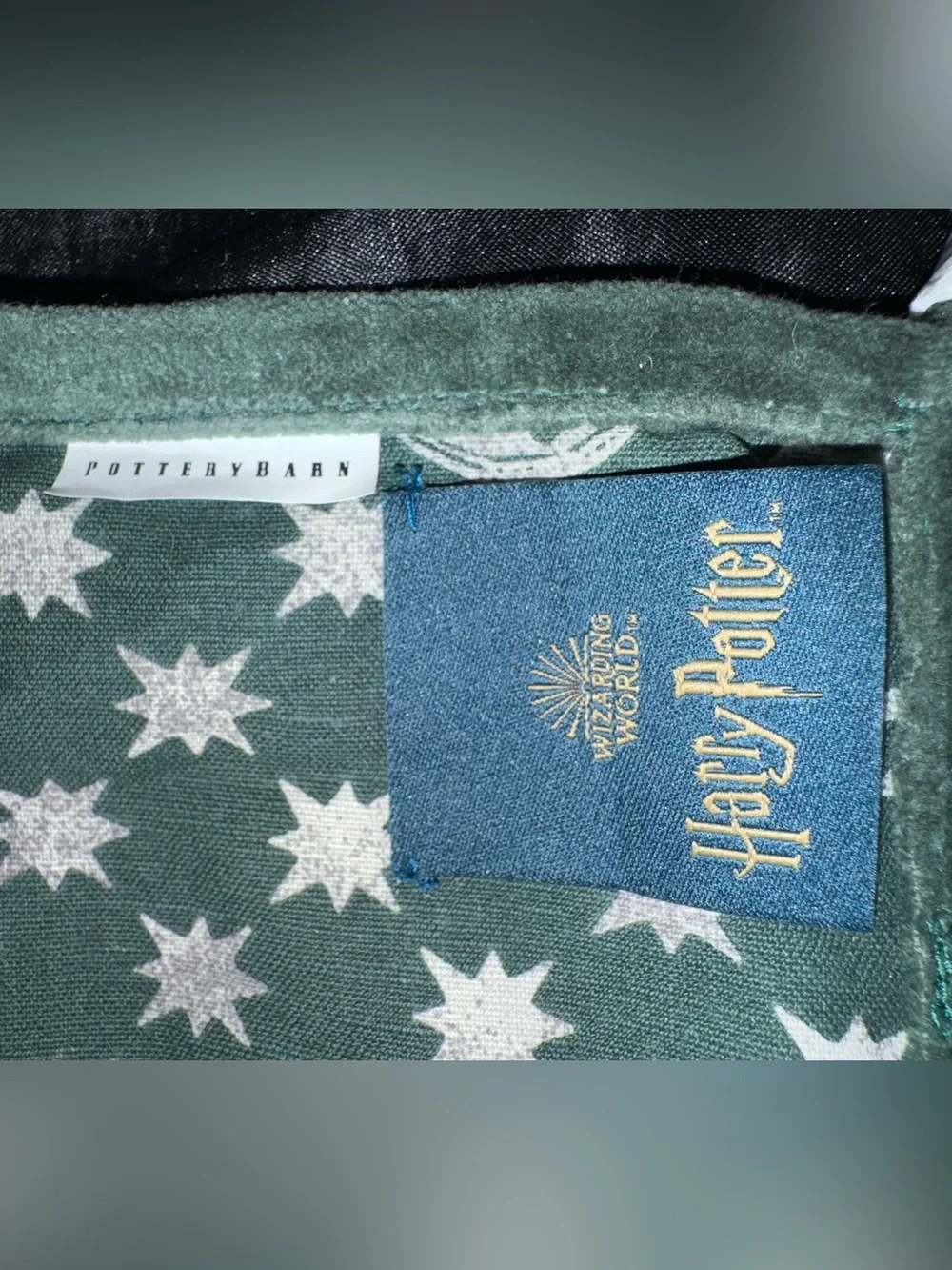 Pottery Barn Harry Potter Slytherin Placemat Green White Striped House Decor